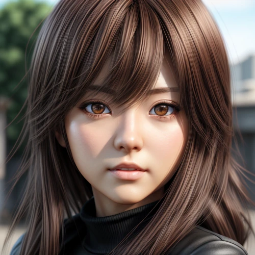3d rendered,honmei choco,anime 3d,gentiana,girl portrait,game character,main character,ayu,color is changable in ps,render,edit icon,maya,custom portrait,fuki,doll's facial features,portrait background,gradient mesh,3d render,asuka langley soryu,ren