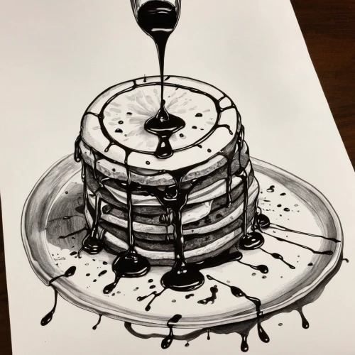 cake stand,orrery,plate of pancakes,stack cake,pancakes,donut drawing,stack of plates,donut illustration,coffee tea drawing,drip castle,coffee tea illustration,pancake,berlin pancake,chocolate fountain,still life with jam and pancakes,pancake cake,ink painting,bottle pancakes,hotcakes,french press,Illustration,Black and White,Black and White 34