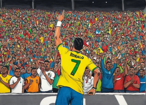 fifa 2018,brazil,usain bolt,world cup,olodum,rio,vuvuzela,rio 2016,sports game,brasil,ronaldo,copa,the game,the fan's background,game illustration,soccer-specific stadium,footballer,stadium falcon,rio olympics,score a goal,Illustration,Paper based,Paper Based 08