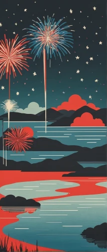 fireworks art,fireworks background,fireworks,fireworks rockets,firework,travel poster,cool woodblock images,postcard for the new year,midsummer,illuminations,tofino,atomic age,fourth of july,new year vector,olle gill,woodblock prints,matruschka,firecrackers,firecracker,july 4th,Illustration,Vector,Vector 20