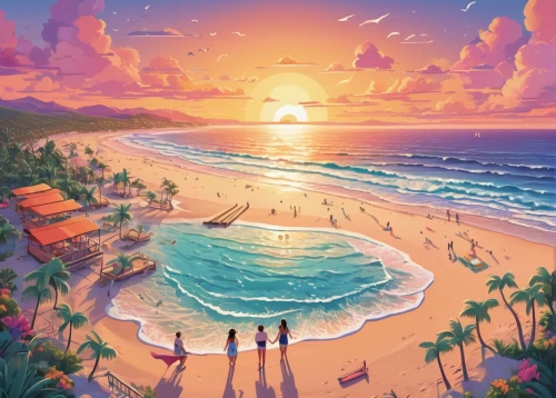 dream beach,paradise beach,sunset beach,ocean paradise,sunrise beach,beach landscape,tropical beach,waikiki beach,tropical sea,beautiful beach,caribbean beach,lover's beach,umbrella beach,pink beach,honolulu,beach scenery,seaside resort,mountain beach,delight island,varadero,Unique,3D,Isometric