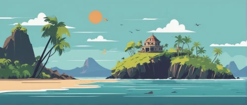 an island far away landscape,islands,monkey island,island,seychelles,island suspended,tropical sea,isle,floating islands,tropical island,south pacific,uninhabited island,tropics,beach scenery,the island,backgrounds,bird island,mushroom island,tropical beach,sand coast,Illustration,Japanese style,Japanese Style 06