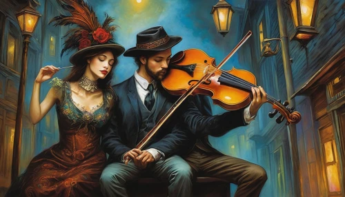 violinists,blues and jazz singer,musicians,violin player,violist,string instruments,serenade,valse music,violinist,musical ensemble,playing the violin,cellist,violin,jazz guitarist,plucked string instruments,sock and buskin,violin woman,street musicians,symphony orchestra,musical background,Illustration,Realistic Fantasy,Realistic Fantasy 34