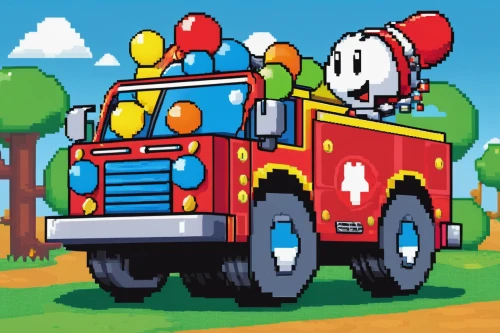 fire truck,firetruck,white fire truck,easter truck,tractor,engine truck,farm tractor,tank pumper,child's fire engine,fire engine,logging truck,fire pump,christmas truck,game car,truck,nikola,moottero vehicle,tow truck,agricultural machine,game illustration,Unique,Pixel,Pixel 02