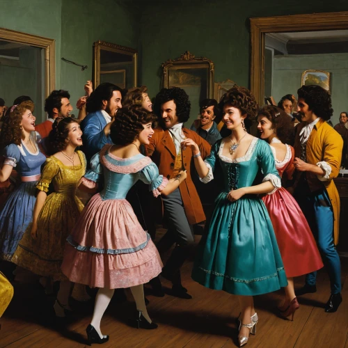 square dance,folk-dance,ballroom dance,country-western dance,dance club,folk dance,latin dance,danse macabre,dancers,go-go dancing,franz winterhalter,bougereau,line dance,salsa dance,a party,dancing,waltz,vintage ilistration,concert dance,musicians,Art,Classical Oil Painting,Classical Oil Painting 25