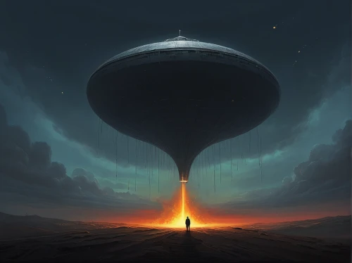 airship,heliosphere,airships,beacon,futuristic landscape,ufo,sci fiction illustration,sky space concept,alien ship,gas balloon,the horizon,ufo intercept,zeppelin,gas planet,vast,air ship,alien planet,rotating beacon,evening atmosphere,ufos,Conceptual Art,Sci-Fi,Sci-Fi 07