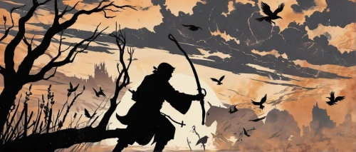 halloween silhouettes,silhouette art,cowboy silhouettes,crow in silhouette,halloween background,map silhouette,the wanderer,animal silhouettes,murder of crows,art silhouette,man silhouette,eagle silhouette,silhouette of man,silhouettes,silhouette,hunting scene,the silhouette,silhouetted,halloween banner,sewing silhouettes,Illustration,Black and White,Black and White 31