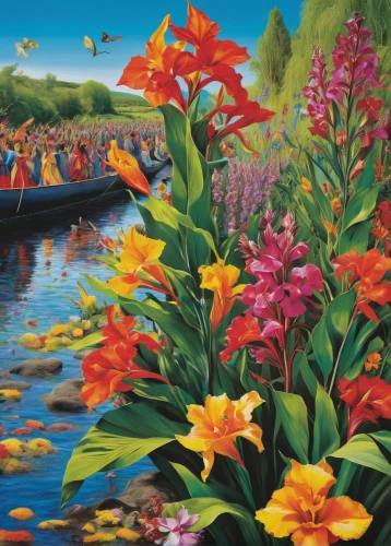 boat landscape,flower painting,river landscape,canoes,splendor of flowers,sea of flowers,oil painting on canvas,canna family,loosestrife and pomegranate family,lilies of the valley,crocosmia,canna lily,tulip festival,lillies,coastal landscape,pedal boats,rowboats,tropical flowers,tropical bloom,wild tulips,Photography,Fashion Photography,Fashion Photography 24