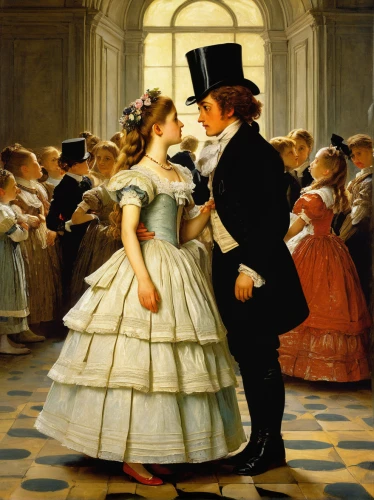 courtship,ballroom dance,bougereau,dancing couple,waltz,young couple,the ball,square dance,the victorian era,dancing,to dance,serenade,dance club,dancers,debutante,kristbaum ball,ballroom,victorian fashion,engagement,danse macabre,Art,Classical Oil Painting,Classical Oil Painting 09