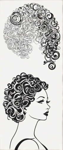 spiral notebook,women silhouettes,spirals,zentangle,vector spiral notebook,flower line art,open spiral notebook,curlers,floral doodles,ink painting,ellipses,swirls,coils,woman thinking,curlicue,pen drawing,hairstyles,hairpins,retro 1950's clip art,flower drawing,Illustration,Black and White,Black and White 31