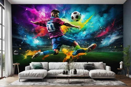 wall & ball sports,wall art,wall decor,wall decoration,sports wall,wall sticker,footballer,great room,soccer kick,soccer player,wall painting,wall paint,king wall,modern decor,football player,ronaldo,living room,soccer ball,creative background,soccer field,Illustration,Paper based,Paper Based 04
