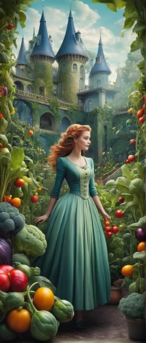 cinderella,rapunzel,merida,fairy tale character,a fairy tale,fairy tale,children's fairy tale,fairytale,fairy tales,fairytale characters,tiana,fairy tale castle,fantasy picture,wonderland,girl in the garden,fairytales,cg artwork,fantasia,girl picking apples,fairytale castle,Illustration,Realistic Fantasy,Realistic Fantasy 15