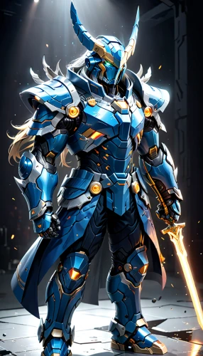 knight armor,dane axe,rein,paladin,armored,knight star,paysandisia archon,crusader,alien warrior,iron mask hero,fantasy warrior,knight,armor,destroy,cleanup,dark blue and gold,sylva striker,dragoon,knight festival,butomus,Anime,Anime,General