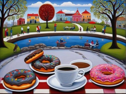 donut illustration,donut drawing,donuts,doughnuts,café,coffee break,coffeehouse,breakfast table,the coffee shop,tearoom,parisian coffee,dutch coffee,afternoon tea,motif,donut,caffè americano,capuchino,muscovado,coffee and cake,coffe,Illustration,Abstract Fantasy,Abstract Fantasy 12