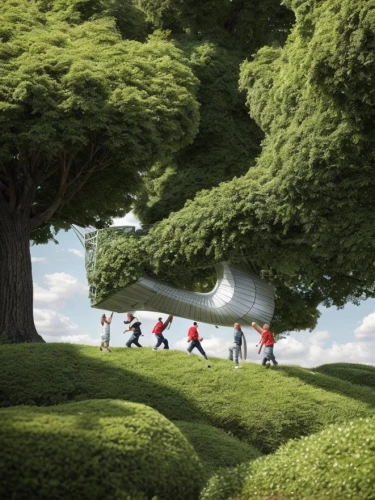 people in nature,happy children playing in the forest,the japanese tree,cartoon forest,tree grove,studio ghibli,golf landscape,3d fantasy,trees with stitching,green space,environmental art,virtual landscape,arbor day,tree of life,magic tree,walk in a park,tree watering,japan landscape,dream world,forest ground,Common,Common,Natural