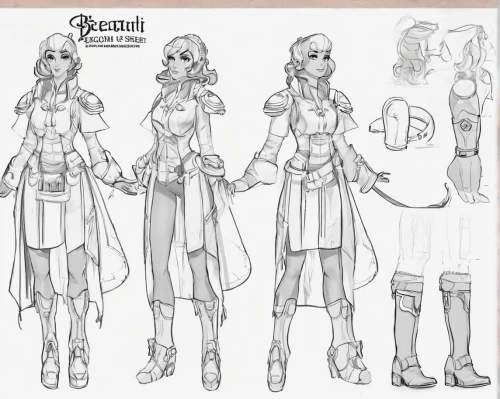 concept art,costume design,wood elf,sterntaler,development concept,scrolls,aesulapian staff,concepts,character animation,female warrior,pencils,elven,comic character,imperial coat,4-cyl in series,breastplate,6-cyl in series,knight armor,paper doll,retro paper doll,Unique,Design,Character Design