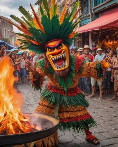 barongsai,maracatu,pachamanca,theyyam,luau,patung garuda,fritanga,fire dance,fire dancer,garuda,fire artist,nicaraguan cordoba,tiki,la catrina,fire devil,pachamama,aztec,dancing flames,mexican tradition,garachico,Photography,General,Natural