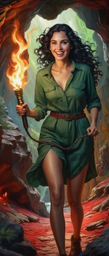 woman fire fighter,fire siren,rosa ' amber cover,fire artist,torch-bearer,fire master,sci fiction illustration,jaya,firedancer,heroic fantasy,fire background,celebration of witches,the conflagration,the enchantress,burning torch,sorceress,candlemaker,merida,game illustration,fantasy picture