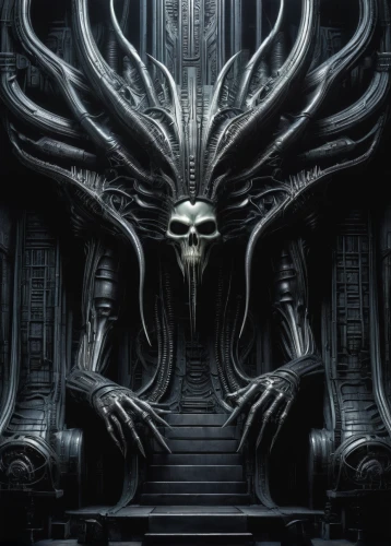 biomechanical,alien,the throne,aliens,throne,hinnom,gorgon,extraterrestrial life,alien warrior,hall of the fallen,sepulchre,daemon,chamber,sci fiction illustration,end-of-admoria,auqarium,ringed-worm,meridians,close encounters of the 3rd degree,cybernetics,Conceptual Art,Sci-Fi,Sci-Fi 02