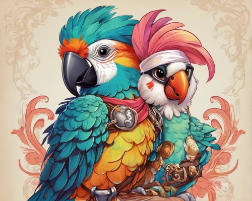 parrot couple,couple macaw,parrots,bird couple,fur-care parrots,macaws,macaws of south america,sun conures,macaw,tropical birds,rare parrots,passerine parrots,macaw hyacinth,scarlet macaw,lovebird,toucans,golden parakeets,parrot,blue and gold macaw,parakeets,Conceptual Art,Fantasy,Fantasy 24