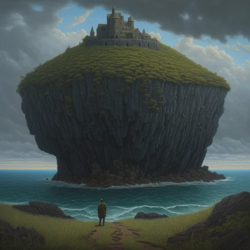 summit castle,mushroom island,floating island,studio ghibli,knight's castle,castel,castle of the corvin,devil's tower,ruined castle,castle bran,islet,tower of babel,water castle,meteora,flying island,volcanic plug,island of fyn,island suspended,the island,castle,Conceptual Art,Daily,Daily 30