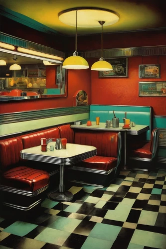 retro diner,diner,colored pencil background,fast food restaurant,fifties,red robin,drive in restaurant,restaurants,new york restaurant,a restaurant,soda fountain,pizzeria,mid century,soda shop,yolanda's-magnolia,atlantic grill,art deco background,retro styled,bistrot,ufo interior,Illustration,Realistic Fantasy,Realistic Fantasy 29