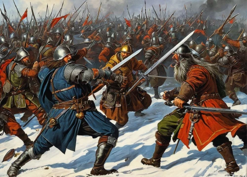 cossacks,massively multiplayer online role-playing game,germanic tribes,shield infantry,skirmish,orders of the russian empire,heroic fantasy,lancers,the sea of red,icelanders,historical battle,falkland,carpathian,prejmer,swordsmen,bruges fighters,battle,storm troops,the war,nordic christmas,Art,Classical Oil Painting,Classical Oil Painting 24