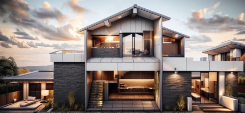 modern house,3d rendering,modern architecture,wooden house,cubic house,crib,timber house,luxury home,inverted cottage,render,beautiful home,chalet,dunes house,luxury property,cube house,frame house,modern style,two story house,cube stilt houses,smart house