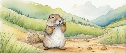mountain cottontail,hare trail,peter rabbit,prairie dog,ground squirrel,ground squirrels,steppe hare,leveret,field hare,desert cottontail,hare field,wild rabbit,audubon's cottontail,alpine marmot,prairie dogs,gray hare,hare of patagonia,wild hare,wild rabbit in clover field,brown rabbit,Illustration,Paper based,Paper Based 15