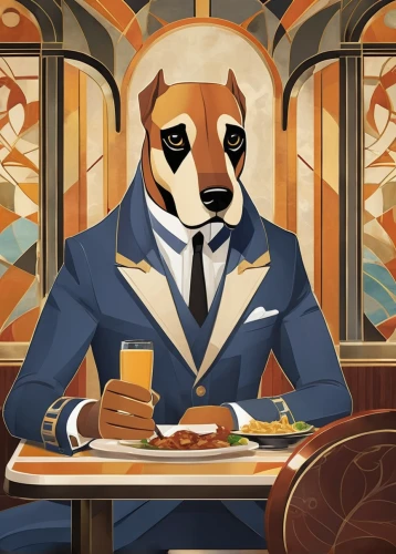 butler,aristocrat,suit of spades,waiter,concierge,businessman,gentlemanly,anthropomorphized animals,diner,business man,suit,gentleman icons,dining,mafia,hospitality,gatsby,business,fancy,fine dining,dog illustration,Illustration,Vector,Vector 18