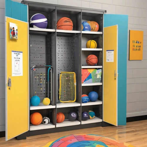 indoor games and sports,sports equipment,wall & ball sports,sports toy,play area,sports wall,kids room,basketball board,gymnastics room,children's room,children's interior,locker,basketball hoop,corner ball,sports center for the elderly,storage cabinet,recreation room,trampolining--equipment and supplies,school items,playing room,Art,Artistic Painting,Artistic Painting 05