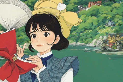 studio ghibli,marie leaf,holding flowers,anime japanese clothing,mary poppins,the girl's face,flower of christmas,hanbok,hans christian andersen,disney rose,paper boat,jasmine blossom,ginkaku-ji,aonori,cinderella,snow white,floral greeting,fairy tale character,pilaf,girl picking flowers,Illustration,Japanese style,Japanese Style 14