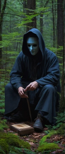 hooded man,forest man,grimm reaper,aaa,primitive man,hag,grim reaper,sōjutsu,skeleltt,monk,ninjutsu,cleanup,balaclava,farmer in the woods,male mask killer,druid,the woods,the forest fell,anonymous hacker,anonymous,Photography,Documentary Photography,Documentary Photography 34