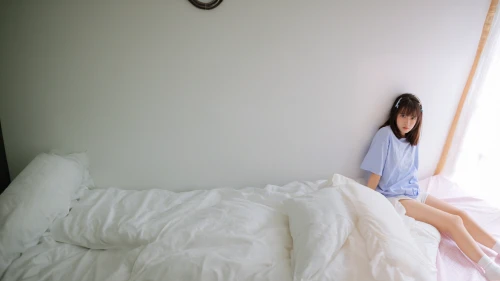 girl in bed,bed,woman on bed,blue pillow,futon pad,bed sheet,bedroom,sleeping room,empty sheet,canopy bed,futon,bed frame,duvet cover,blog,duvet,bolster,comforter,girl in a long,mari makinami,blue room