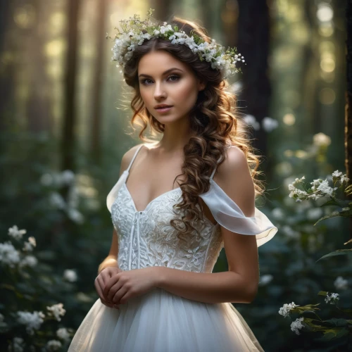 romantic portrait,beautiful girl with flowers,bridal clothing,mystical portrait of a girl,wedding dresses,faery,bridal dress,girl in flowers,faerie,bridal,fairy queen,fairy tale character,girl in a wreath,wedding dress,bridal veil,romantic look,portrait photography,bridal jewelry,young woman,fantasy portrait,Photography,General,Fantasy