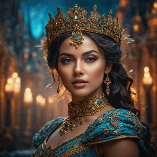 diadem,queen crown,miss circassian,east indian,gold crown,aladha,golden crown,celtic queen,fantasy portrait,indian bride,radha,queen of the night,indian woman,crown render,crowned,princess crown,pooja,cleopatra,fantasy art,jaya,Photography,General,Fantasy