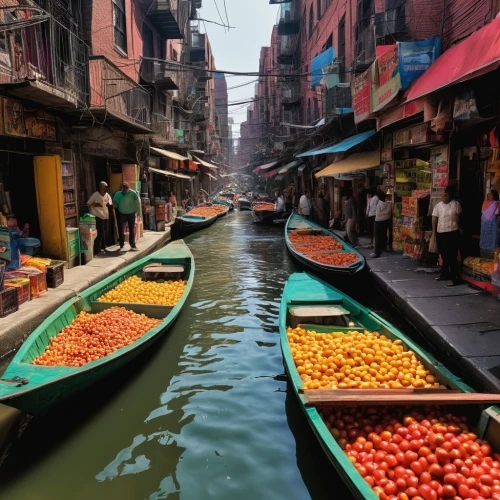 floating market,hanoi,gondolas,canoes,grand canal,row boats,vietnam,rowboats,taxi boat,gondolier,pedal boats,pedalos,vietnam's,teal blue asia,venezia,water transportation,southeast asia,bangkok,ganges,venetian,Conceptual Art,Oil color,Oil Color 17