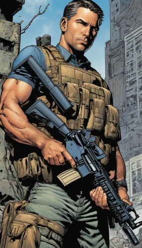 cable,steve rogers,rifleman,ballistic vest,mercenary,the sandpiper combative,comic book,cable innovator,cargo pants,comic books,war correspondent,gunsmith,war machine,assault rifle,federal army,marvel comics,gunfighter,military person,grenadier,special agent,Illustration,American Style,American Style 04
