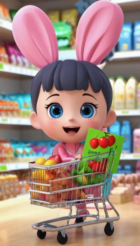 cute cartoon character,shopping icon,shopping basket,grocery basket,agnes,toy shopping cart,the shopping cart,grocery,supermarket,shopping-cart,children's shopping cart,grocer,child shopping cart,shopper,grocery cart,groceries,shopping cart icon,shopping cart vegetables,grocery shopping,grocery store,Unique,3D,3D Character