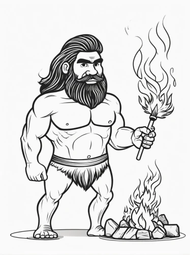 dwarf cookin,barbarian,caveman,neanderthal,cave man,blacksmith,dwarf sundheim,coloring page,dwarf,zeus,scandia gnome,neanderthals,dwarves,grog,greyskull,mascot,minotaur,poseidon,poseidon god face,sadhu,Illustration,Black and White,Black and White 04