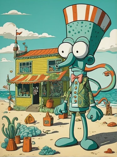 houses clipart,house of sponge bob,popeye village,plankton,holiday motel,wild west hotel,crispy house,restaurants,television character,beachhouse,motel,area 51,pioneertown,jack in the box,anthropomorphized animals,house painting,beach house,wasteland,rimy,seaside resort,Art,Artistic Painting,Artistic Painting 50