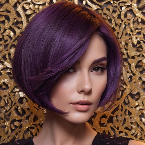 trend color,purple chestnut,asymmetric cut,violet colour,colorpoint shorthair,hair coloring,purple lilac,artificial hair integrations,lavander products,veil purple,natural color,dark purple,purple,golden lilac,light purple,wing purple,gold and purple,mauve,california lilac,color 1,Conceptual Art,Fantasy,Fantasy 14