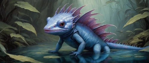 forest dragon,painted dragon,merfolk,cynorhodon,water creature,chinese water dragon,kobold,saurian,lungless salamander,mole salamander,salamander,dragon lizard,woodland salamander,eastern water dragon,whiptail,draconic,dragon li,real gavial,gavial,basilisk,Illustration,Realistic Fantasy,Realistic Fantasy 14