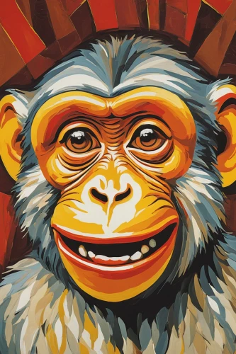 monkeys band,barbary monkey,chimpanzee,primate,chimp,mandrill,monkey,primates,the monkey,bonobo,barbary ape,great apes,monkey family,monkey island,monkey gang,orangutan,anthropomorphized animals,war monkey,three monkeys,macaque,Art,Artistic Painting,Artistic Painting 05