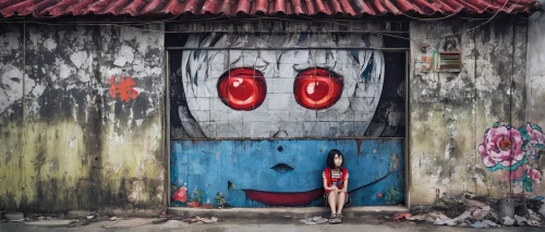 hoi an,hoian,lifebuoy,life buoy,hanoi,urban street art,doraemon,ha noi,puppet theatre,urban art,southeast asia,girl and car,folk art,street art,streetart,girl with a wheel,hanging mask,jakarta,miss vietnam,creepy doorway,Conceptual Art,Graffiti Art,Graffiti Art 04