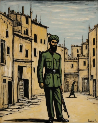 war correspondent,ibn tulun,puglia,ostuni,six day war,jerusalem,unknown soldier,libya,caravansary,monkey soldier,soldier,french foreign legion,medina,apulia,italian painter,syria,palestine,patrols,siracusa,bonifacio,Art,Artistic Painting,Artistic Painting 01