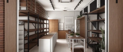 walk-in closet,hallway space,bookshelves,bookcase,shelving,capsule hotel,dormitory,school design,shelves,loft,an apartment,shared apartment,archidaily,pantry,modern office,storage cabinet,room divider,3d rendering,apartment,compartments,Commercial Space,Working Space,Mid-Century Cool