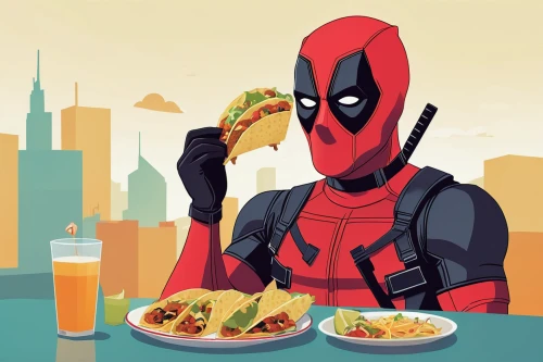 deadpool,chimichanga,dead pool,vector illustration,kids' meal,food icons,vector art,tacos,tacos food,appetite,pizza service,vector graphic,order pizza,antipasta,foodie,delicious meal,enjoy the meal,dinner,saladitos,eat,Illustration,Vector,Vector 05