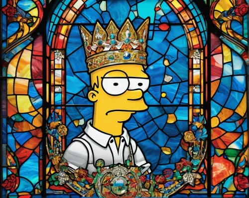 stained glass window,homer,homer simpsons,flanders,stained glass,stained glass windows,bart,praise,rompope,pope,god,king david,vatican window,content is king,brazilian monarchy,stained glass pattern,king crown,pope francis,templedrom,king arthur,Unique,Paper Cuts,Paper Cuts 08