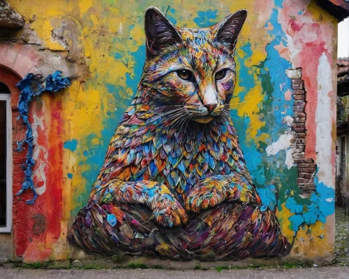 street cat,cats on brick wall,cat european,cat greece,alley cat,streetart,urban street art,street art,lynx,chinese pastoral cat,catrín,aegean cat,urban art,tiger cat,lima,vicuña,cat,graffiti art,tabby cat,feline,Conceptual Art,Graffiti Art,Graffiti Art 03